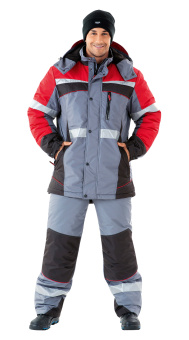 картинка Куртка ОПЗ зимняя СПЕЦ мужская цв. серый с красным и черным от магазина ПРОФИ+