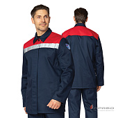 Костюм от повышенных температур ГОСТ 320 1 класса защиты мужской цв. синий с красным