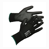 Перчатки нейлоновые ПАЛМА ЭСЕНС 11-10 черные с черным полиуретаном