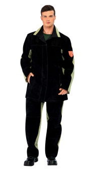 картинка Костюм для сварщиков летний КС18 мужской цв. черный тк. Парусина/спилок от магазина ПРОФИ+