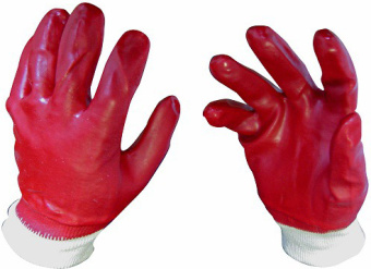 картинка Перчатки ПВХ ГРАНАТ МБС полный облив манжета цв. красный от магазина ПРОФИ+