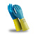 Перчатки латексные Manipula Specialist® СОЮЗ (CG-971/LN-F-05) латекс/неопрен цвет сине-желтый