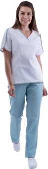 картинка Блуза медицинская РАДУГА женская цв. белый от магазина ПРОФИ+