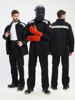 картинка Костюм для сварщиков летний АРСЕНАЛ - СОП с усилением 3 класс защиты цв. черный от магазина ПРОФИ+