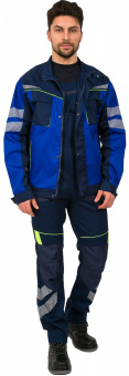 картинка Куртка ОПЗ летняя PROFLINE SPECIALIST мужская укороченная цв. т.синий с васильковый от магазина ПРОФИ+