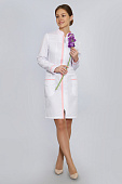 Халат медицинский м-277 женский длинный рукав цв.белый с розовым