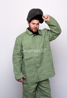 картинка Костюм для сварщиков летний БРЕЗЕНТОВЫЙ 480 2 кл. защиты мужской тк. Парусина цв. оливковый от магазина ПРОФИ+