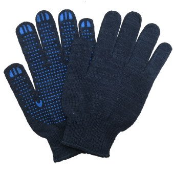 картинка Перчатки х/б с ПВХ ГОСТ 10 класс 4-нитка 48г цв. черный от магазина ПРОФИ+