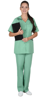 картинка Костюм ОПЗ облегчённый ЖЕНЕВА (СТ) женский цв. светлая мята с тёмно-зелёным от магазина ПРОФИ+