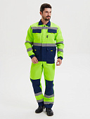 Костюм сигнальный летний ЗАРНИЦА (полукомбинезон) мужской цв. лимонный с синим