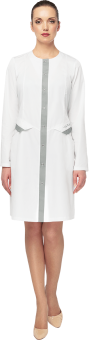 картинка Халат медицинский КАРДИОЛОГИЯ женский цв. белый с серым от магазина ПРОФИ+