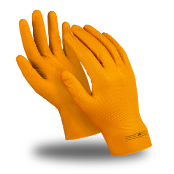 картинка Перчатки нитриловые ЭКСПЕРТ ТЕХНО (DG-027) 0.20 мм цв. оранжевый от магазина ПРОФИ+
