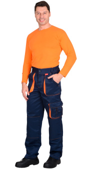 картинка Брюки ОПЗ летние CROWN мужские цв. темно-синий с оранжевой отделкой от магазина ПРОФИ+
