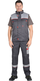 картинка Жилет утепленный ФАВОРИТ цв. серый со светло серым от магазина ПРОФИ+