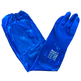 картинка Перчатки ПВХ GWARD SANDY LONG с длинным рукавом цв. синий от магазина ПРОФИ+