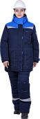 Костюм ОПЗ зимний КМ-10 ЛЮКС (с) женский цв. синий с васильковым IV и особый климатический пояс