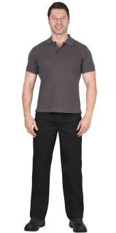 картинка Рубашка ПОЛО мужская к/рукав с манжетом пл. 180 г/м2 цв. серый от магазина ПРОФИ+