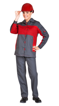 картинка Костюм ОПЗ летний ЛЕДИ СПЕЦ женский тк. Премьер-Standard 250 цв.серый с красным от магазина ПРОФИ+