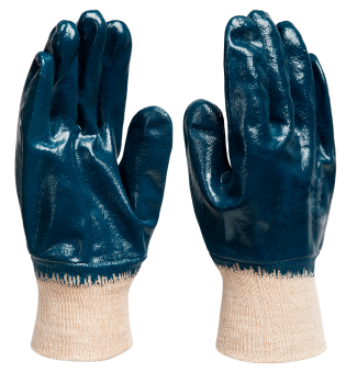 картинка Перчатки НИТРИЛОВЫЕ РП полный облив манжета цв. синий от магазина ПРОФИ+