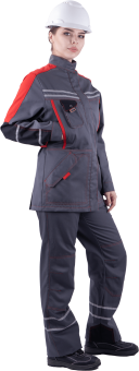 картинка Куртка ОПЗ летняя ХАЙ-ТЕК женская цв. серый с красной и чёрной отделкой от магазина ПРОФИ+