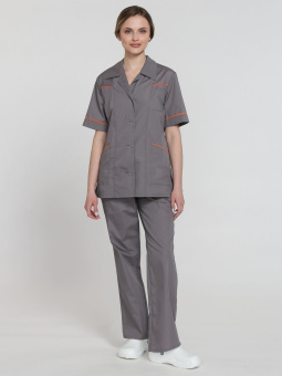 картинка Костюм медицинский МАГНОЛИЯ женский цв. темно-серый с оранжевым от магазина ПРОФИ+