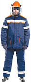 Костюм от электро дуги зимний WORKER 85 кал/см2 мужской цв. синий с оранжевой отделкой 