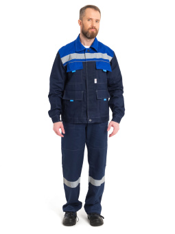 картинка Костюм ОПЗ летний НОВА (полукомбинезон) мужской цв. темно-синий с васильковым от магазина ПРОФИ+