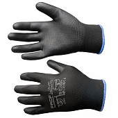 Перчатки нейлоновые ProfLineSpecialist с ПУ - покрытием цв. черный