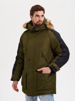 картинка Куртка утепленная ПРЕМЬЕР мужская цв. оливковый с черным от магазина ПРОФИ+