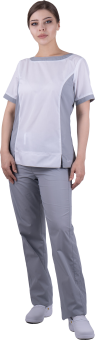 картинка Костюм медицинский ГРАЦИЯ женский цв. серый с белым от магазина ПРОФИ+