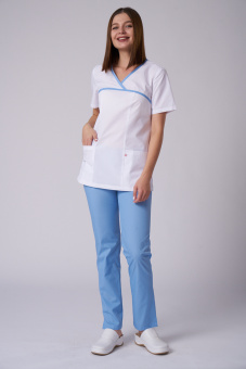 Куртка медицинская ATKARA женский цв. белый с голубым