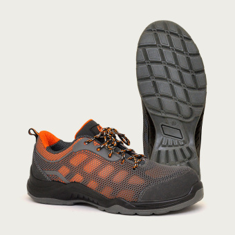 картинка Кроссовки СКОРПИОН УНИВЕРСАЛ 1407ПК ПУ/ТПУ с ПП цв. черный с оранжевым от магазина ПРОФИ+