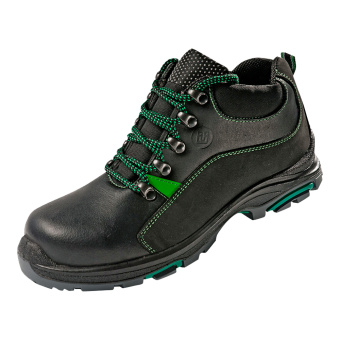 картинка Ботинки демисезонные МОТОР 10 КПП кевлар мужские цв. черные с зеленым от магазина ПРОФИ+