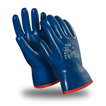 картинка Перчатки нитриловые ТЕХНИК (CG-924) полный облив крага цв. синий от магазина ПРОФИ+