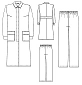 Костюм противокислотный ЭЛЕГИЯ 959 (халат, брюки) К80 Щ40 3 класс защиты женский цв. васильковый