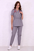 Костюм медицинский DOCTOR BIG 4-71.1-01-1 женский короткий рукав цв. серый