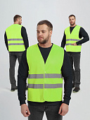 Жилет сигнальный PROFLINE BASE 100 с пуговицами и карманами цв. желтый
