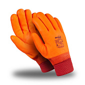 Перчатки утепленные НОРДИК РП (WG-784/TP-06)  ПВХ полный, резинка, цвет оранжевый флуоресцентный