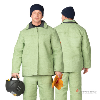 картинка Костюм для сварщиков зимний СВАРЩИК 480 2 кл. защиты тк. парусина цв. хаки от магазина ПРОФИ+