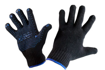 картинка Перчатки х/б с ПВХ ОПТИМА ПЛЮС 7,5 класс 72 гр цв. черный от магазина ПРОФИ+