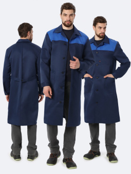 картинка Халат ОПЗ ЛЕГИОН мужской цв. темно-синий с васильковым от магазина ПРОФИ+