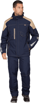 картинка Куртка-штормовка РЕСПЕКТ мужская цв.синий с бежевым от магазина ПРОФИ+