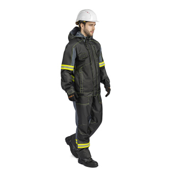 картинка Костюм для нефтяников летний МАСТОЙЛ ПЛЮС 2 класс защиты мужской цв. серый с черным от магазина ПРОФИ+