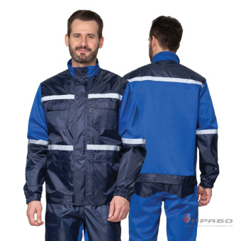 картинка Костюм ОПЗ летний АВТОТЕХНИК мужской цв. темно-синий с васильковым от магазина ПРОФИ+