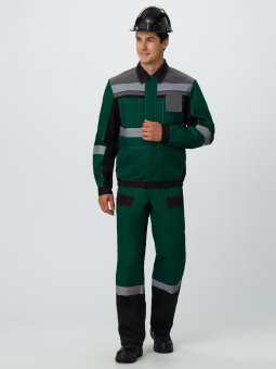 картинка Костюм ОПЗ летний ВИВАТ - 2 ПРЕМИУМ IMP (полукомбинезон) мужской цв. зеленый с черным и серым от магазина ПРОФИ+