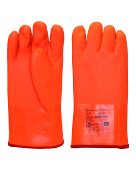 картинка Перчатки морозостойкие SAFEPROTECT ВИНТЕРЛЕ МБС с ПВХ покрытием цв. оранжевый от магазина ПРОФИ+