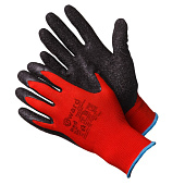 Перчатки нейлоновые GWARD Red красные с черным текстурированным латексом