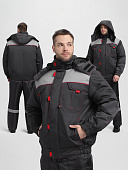 Куртка ОПЗ зимняя ФАВОРИТ мужская цв. темно-серый со св. серым и красным
