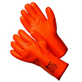 Перчатки морозостойкие GWARD FLAME PLUS МБС, КЩС с ПВХ покрытием цв. оранжевый