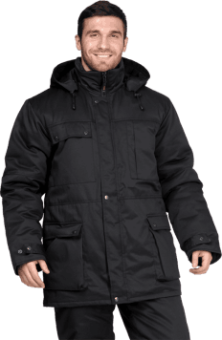 картинка Куртка для охраны зимняя ЗАЩИТА мужская цв. черный от магазина ПРОФИ+